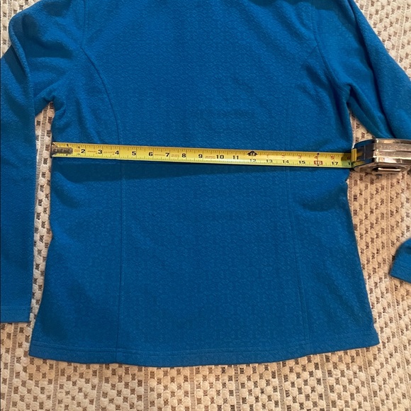 Lands End Fleece Blue Quarter-Zip Pullover - Picture 10 of 12